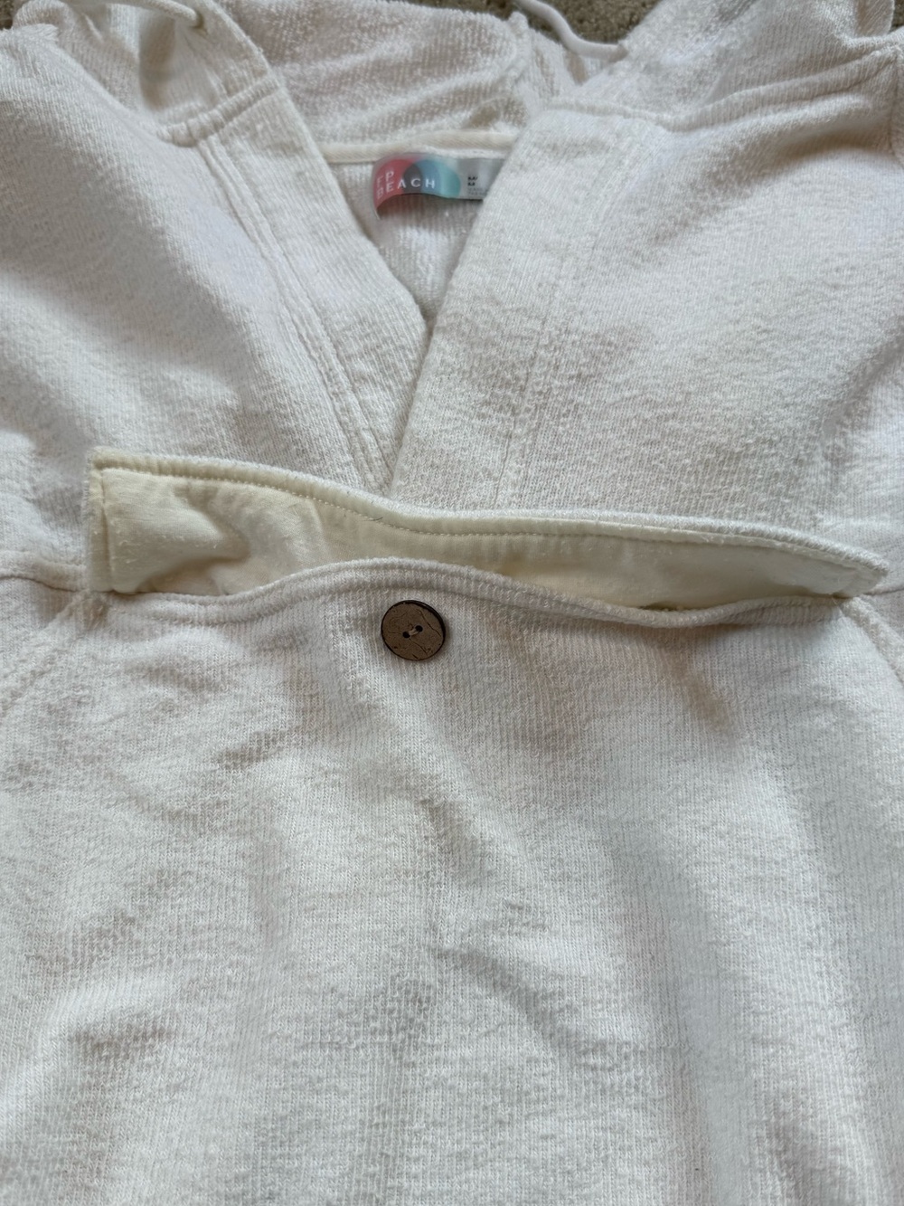 Free People Beach Terry Pullover Cream Hoodie - Picture 6 of 6